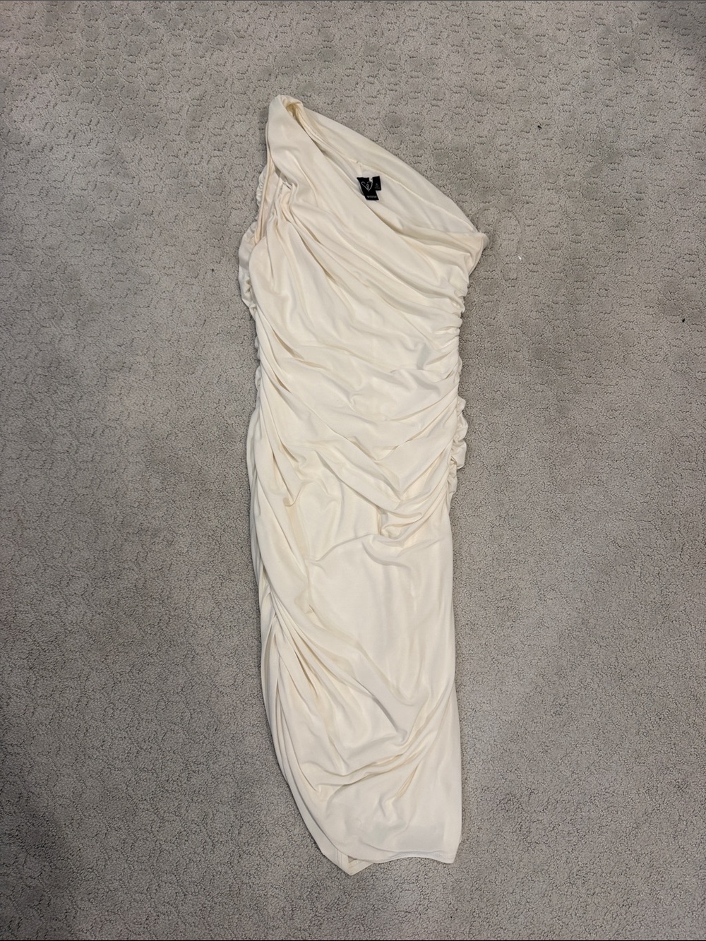 Windsor Size Small Women’s One-Shoulder Ruched Dress in Cream